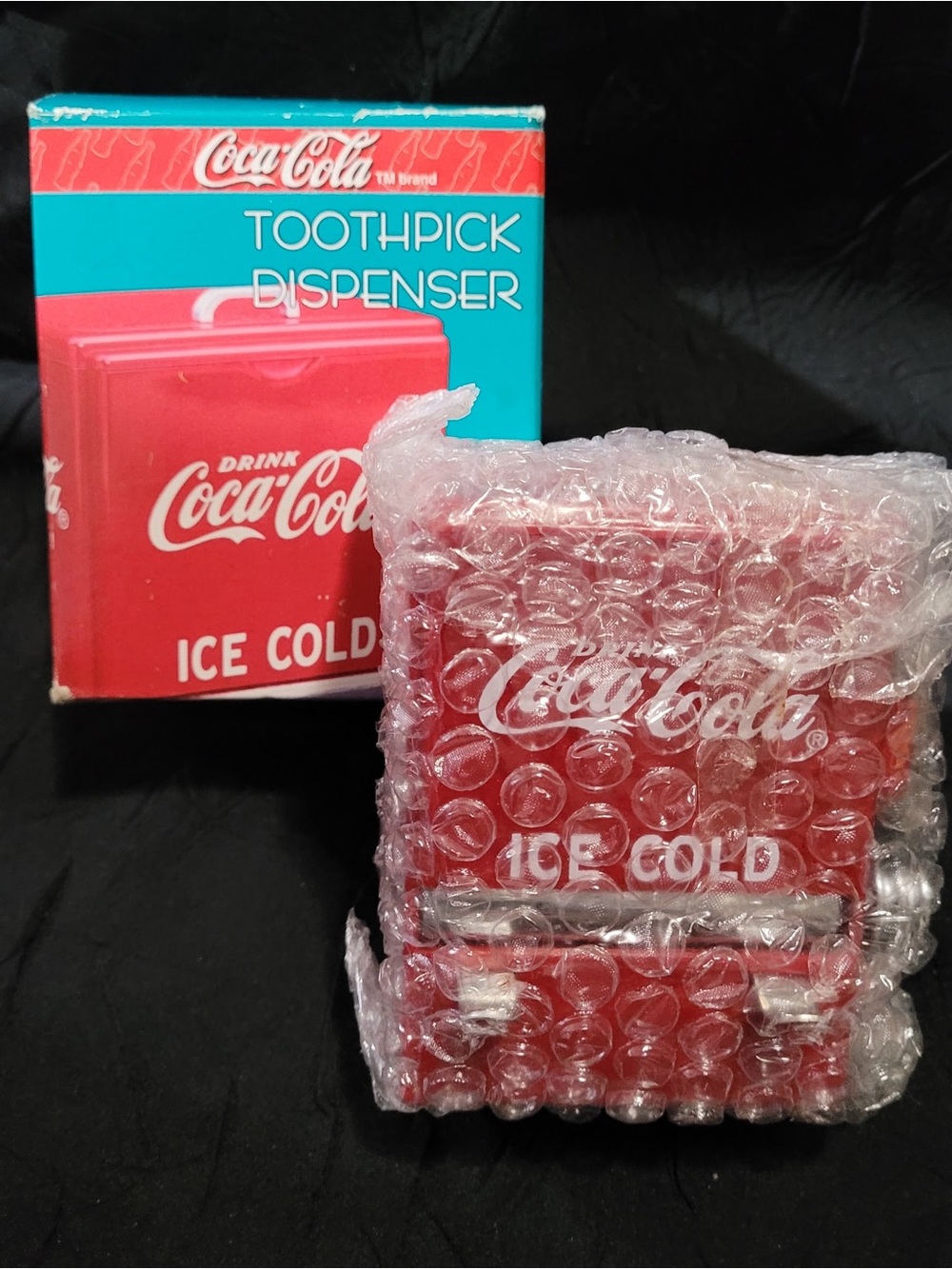 Coca-Cola Red 'Ice Cold' Toothpick Dispenser with White Logo